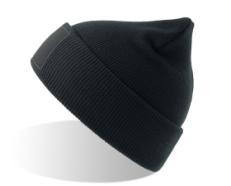 Шапка вязаная  двойная Wind-S с патчем, темно-синий