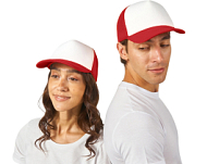 Бейсболка с сеткой Newport, белый/красный