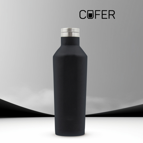 Термобутылка E-shape софт-тач (черный)