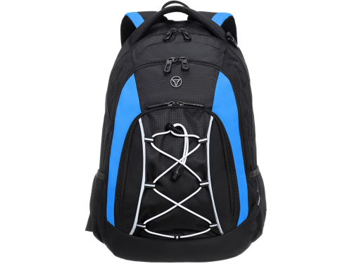 Рюкзак TORBER РАКЕТА с отделением для ноутбука 15, черный/синий, полиэстер, 33х19х45 см, 28 л