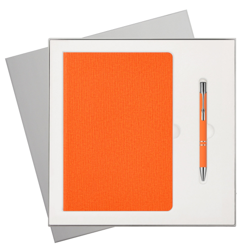 Подарочный набор Твид (Tweed), оранжевый (ежедневник, ручка)