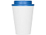 Пластиковый стакан Take away с двойными стенками и крышкой с силиконовым клапаном, 350 мл, белый/голубой