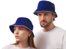 Панама с контрастной окантовкой , классический синий/белый