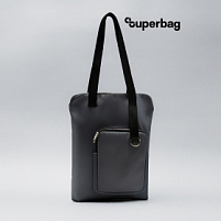Шоппер Superbag Pocket (серый с черным)