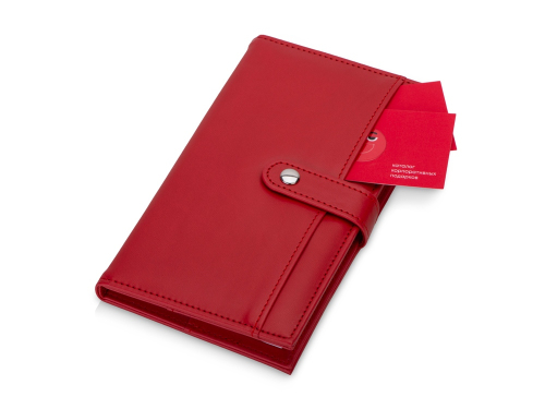 Блокнот-кошелек с сменным блоком А6 Wall Street, 64 листа, красный