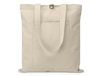 Сумка Clip из хлопка 340 г/м2 с застежкой из экокожи, натуральный