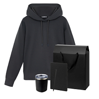 Набор с одеждой ALEX (худи, термокружка, блокнот, ручка), черный, M