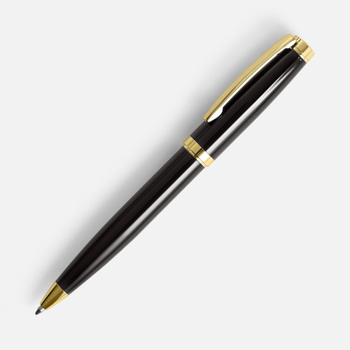 Ручка шариковая Letra Gold, глянцевая, черная