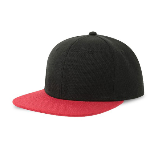 Бейсболка SNAP BACK-S, 6 клиньев, пластиковая застежка, черный, красный