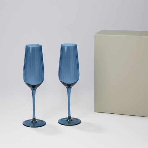 Подарочный набор 2 бокала для шампанского Тоскана (Toscana) в серой коробке