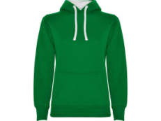 Толстовка с капюшоном Urban женская, зеленый/белый