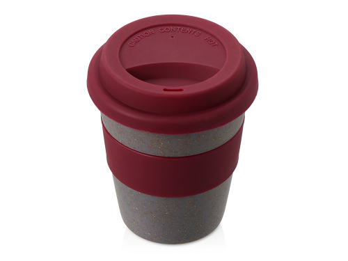 Стакан с силиконовой крышкой Cafe, burgundy