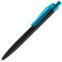 Ручка шариковая Prodir QS01 PRT-T Soft Touch, черная с голубым