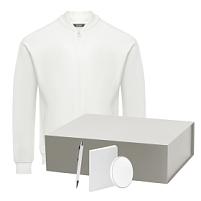 Набор с одеждой TORRES (толстовка, зарядное устройство, блокнот, ручка), белый/серебряный, M