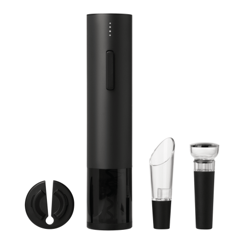 Набор для вина с электрическим штопором Сакраменто (Sacramento), черный