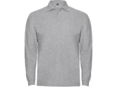 Рубашка поло Estrella мужская с длинным рукавом, серый меланж