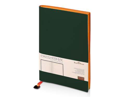Ежедневник А5 недатированный Mercury, темно-зеленый