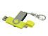 Флешка с поворотным механизмом, c дополнительным разъемом Micro USB, 16 Гб, желтый