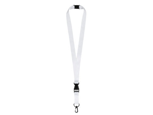 Ланъярд 2 см под сублимацию с карабином, межуровневым замком и замком обрыва, черный