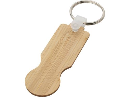 Ronan бамбуковый брелок для ключей в виде чемодана на колесах, натуральный