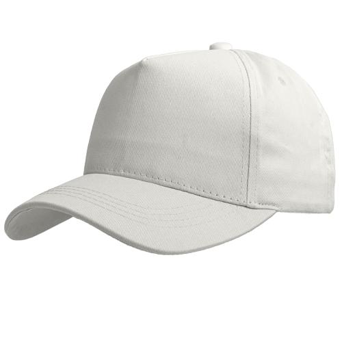 Бейсболка VALLEY, 5 клиньев, металлическая застежка, белый