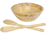 Argulls, бамбуковая салатница и приборы, natural