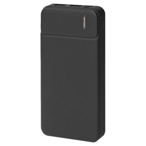 Универсальный аккумулятор Flash 10 (10000 мАч) с подсветкой и soft touch,черный,13,7х6,87х1,55мм, черный