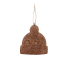 Ёлочная игрушка Шапочка (белый с золотым )