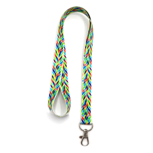 Ланъярд полноцветный Флоу с карабином, Мультиколор.