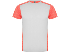 Спортивная футболка Zolder мужская, белый/меланжевый неоновый коралловый