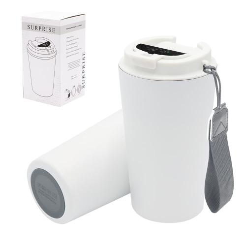 Термокружка Surprise To Go с индикатором, Белый/серый