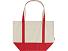 Sam эко- сумка из переработанного хлопка, сертифицированного согласно GRS, плотностью 320 г/м² - Красный / Натуральный