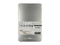 Набор чернографитовых карандашей  Sketch & Art  утолщенные,9 шт. hb-14b,  металлическая коробка с ложементом Набор чернографитовых карандашей  Sketch & Art  утолщенные,9 шт. hb-14b,  металлическая коробка с ложементом