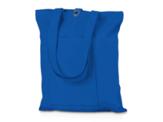 Сумка Clip из хлопка 340 г/м2 с застежкой из экокожи, синий