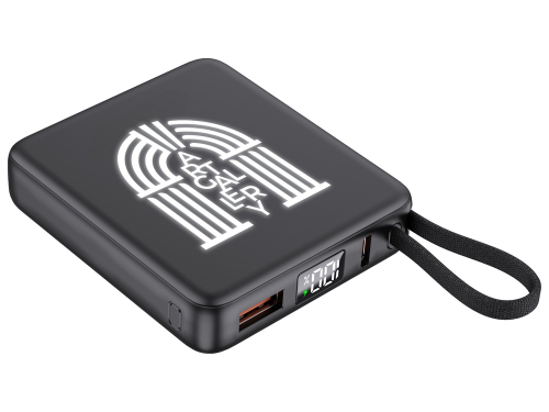 Внешний аккумулятор с подсветкой лого Nex, 5000 мАч, черный