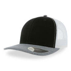 Бейсболка SONIC, 6 клиньев, пластиковая застежка, черный, серый, белый