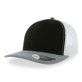 Бейсболка SONIC, 6 клиньев, пластиковая застежка, черный, серый, белый