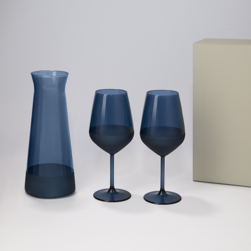 Подарочный набор декантер + 2 бокала для вина Sapphire в серой коробке