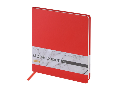 Еженедельник с каменной бумагой А5+ Carrara, красный