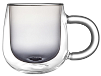 Кружка с двойными стенками с широкой ручкой и градиентным покрытием Fog, черный Кружка с двойными стенками с широкой ручкой и градиентным покрытием Fog, черный