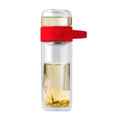 Бутылка Easy pot из боросиликатного стекла с инфьюзером, Красный