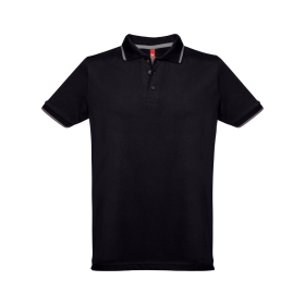 Рубашка-поло мужская SPECTRUM, короткий рукав 195, черный, белый