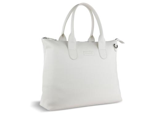 Сумка-шоппер BUGATTI ЭЛЬЗА | ELSA, белая, воловья кожа/полиэстер, 46х11х31,5 см