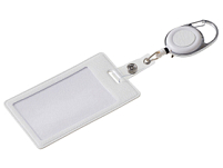 Бейдж с рулеткой-карабин Favor, белый