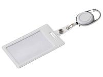 Бейдж с рулеткой-карабин Favor, белый