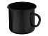 Кружка эмалированная с ободком, черная