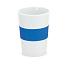 Стакан NELO, керамика, силикон, белый, синий