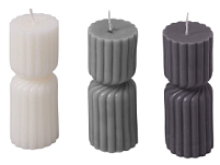 Набор свечей с гранями Vela, темно-серый, белый
