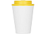 Пластиковый стакан Take away с двойными стенками и крышкой с силиконовым клапаном, 350 мл, белый/желтый