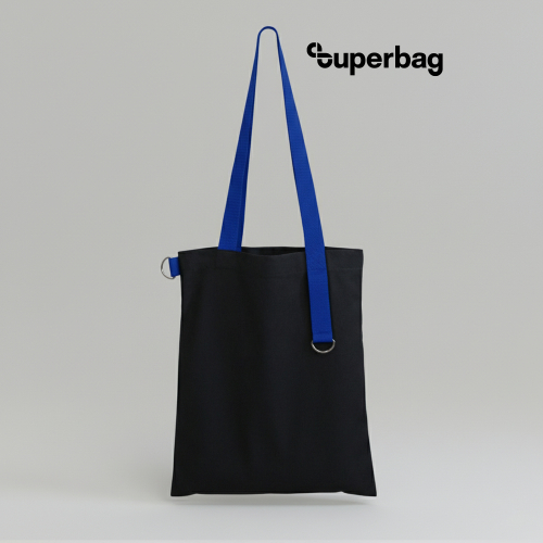 Шоппер Superbag black (чёрный с синим)